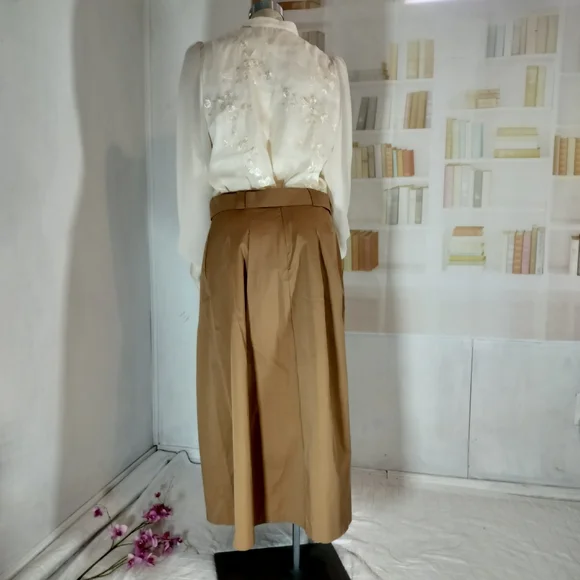 Worthington Camel Brown High-Waist Belted Maxi Skirt - Picture 3 of 5